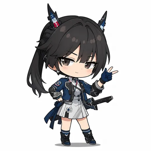 Chen Qianyu chibi fanart — Arknights Endfield character