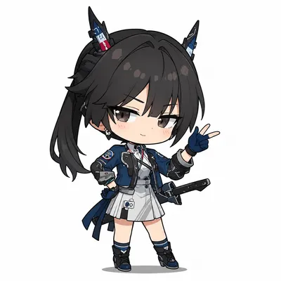 Chen Qianyu chibi fanart — Arknights Endfield character