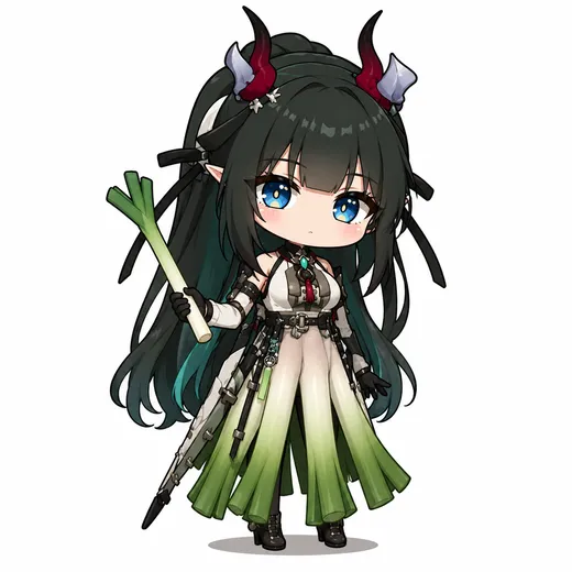 Leek Fangyi chibi fanart — Arknights Endfield character