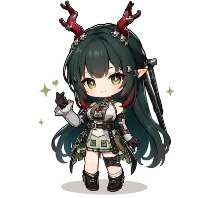 Zhuang Fangyi chibi fanart — Arknights Endfield character