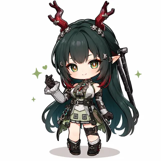 Zhuang Fangyi chibi fanart — Arknights Endfield character