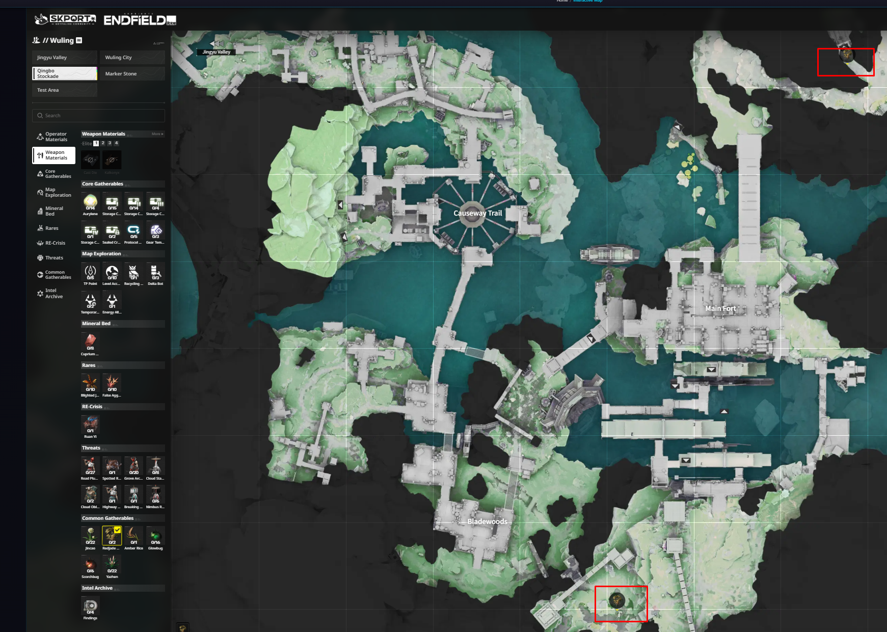 Redjade Ginseng locations in Qingbo, Wuling