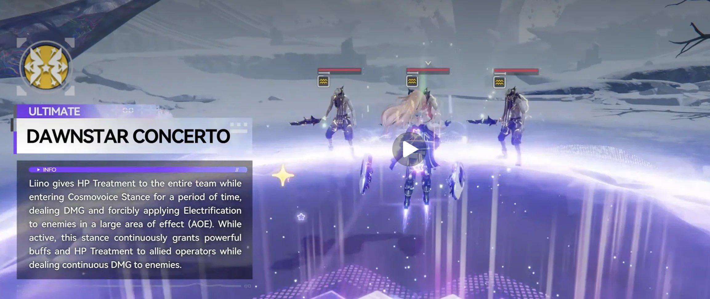 Liino Dawnstar Concerto ultimate with Cosmovoice Stance and team-wide buffs