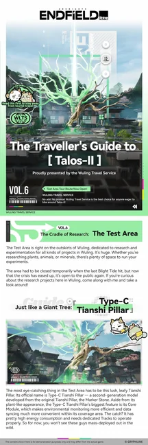 Wuling Test Area: Traveller's Guide Vol. 6 (Talos-II) | Endfield