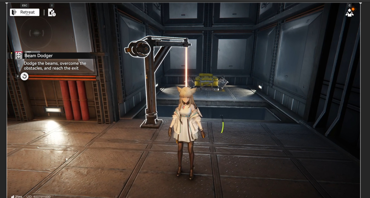 Beam Dodger - entering the area