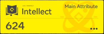 Intellect stat card showing Main Attribute 624