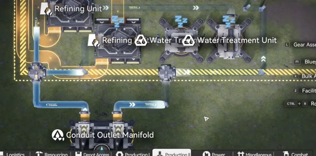 Connecting the water outputs to the two bottom side splitters
