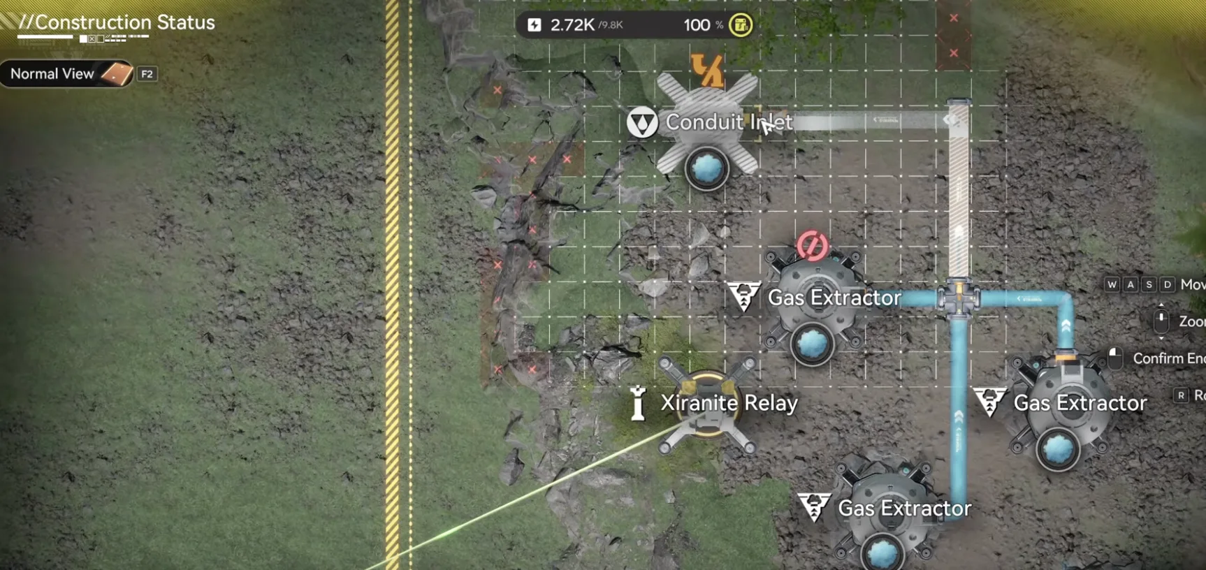 Four Inergen mines on the top side of the Core AIC