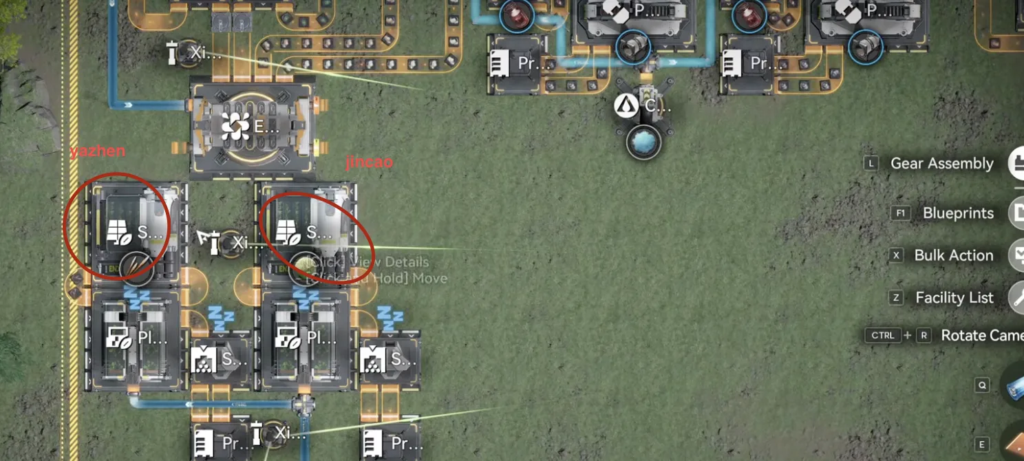 One stack of Yazhen and one stack of Jin Cao placed in the two Trash Bin 1 seed machines