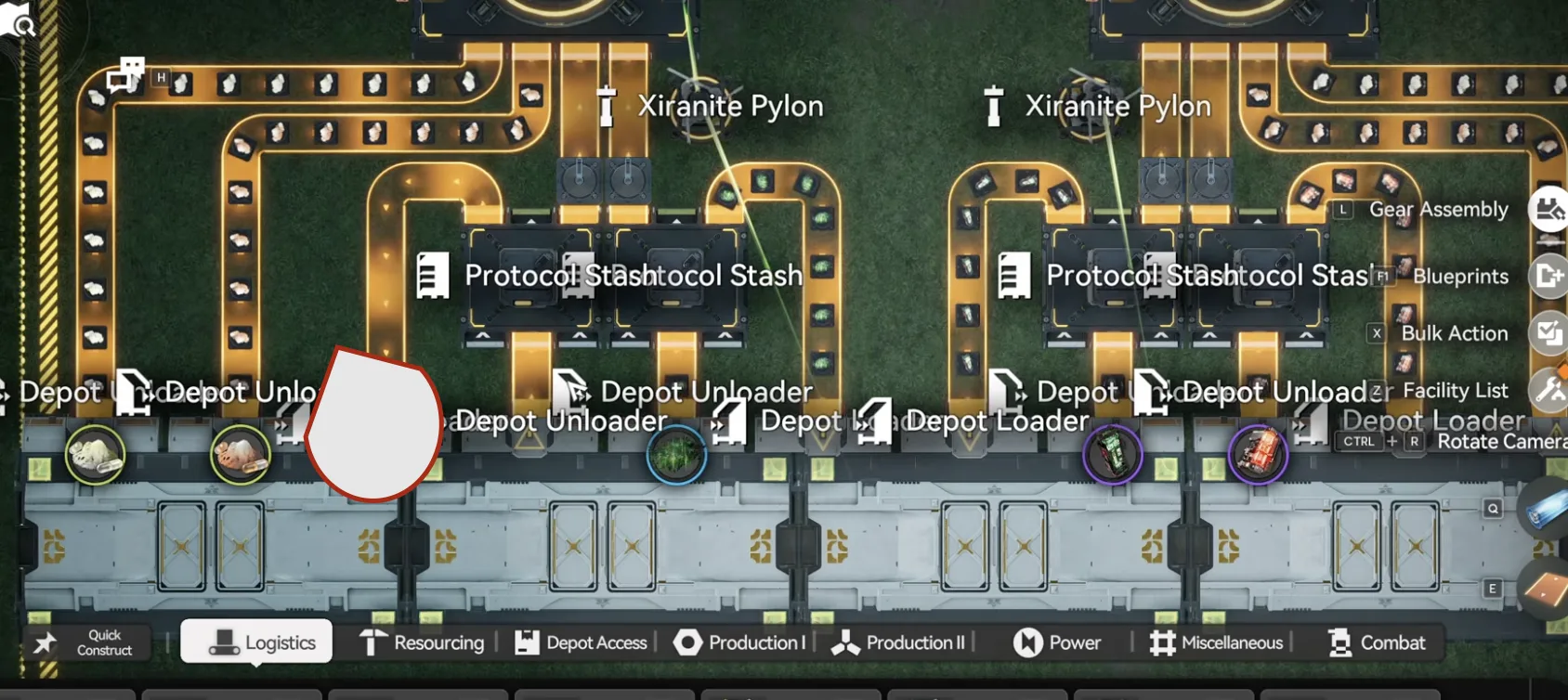 Selecting the last item output on the trash bin Protocol Stash and Depot Loader