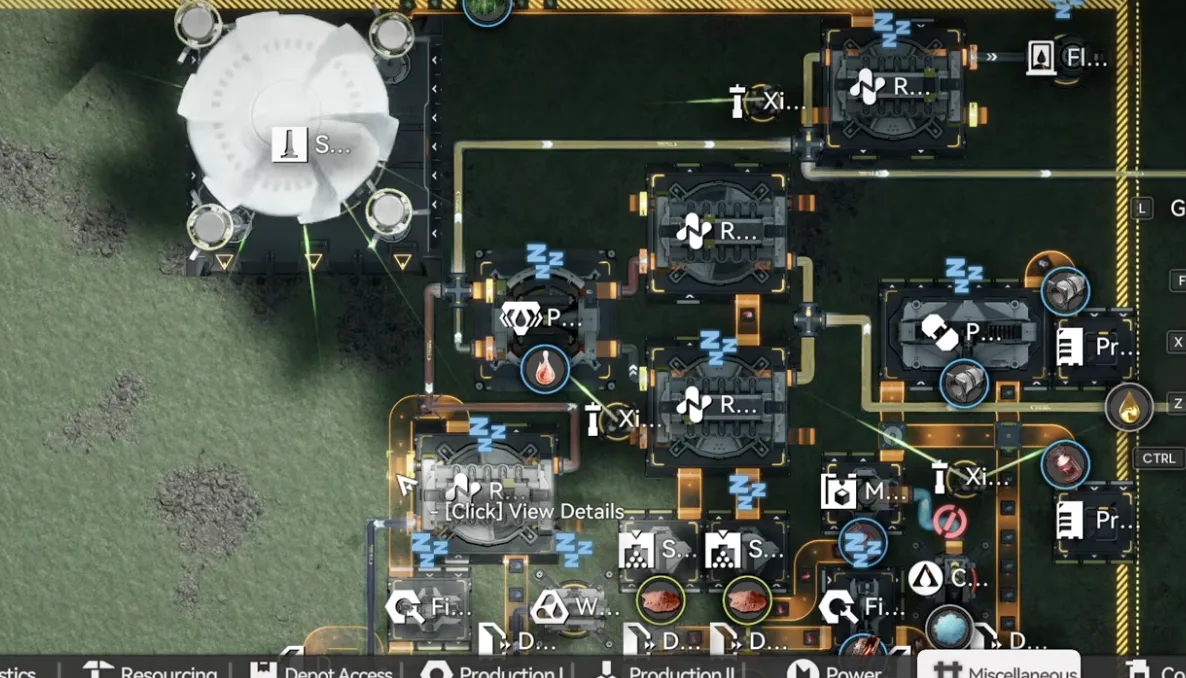 Core moved with the top right output set to Heavy Xiranite for Extra 2