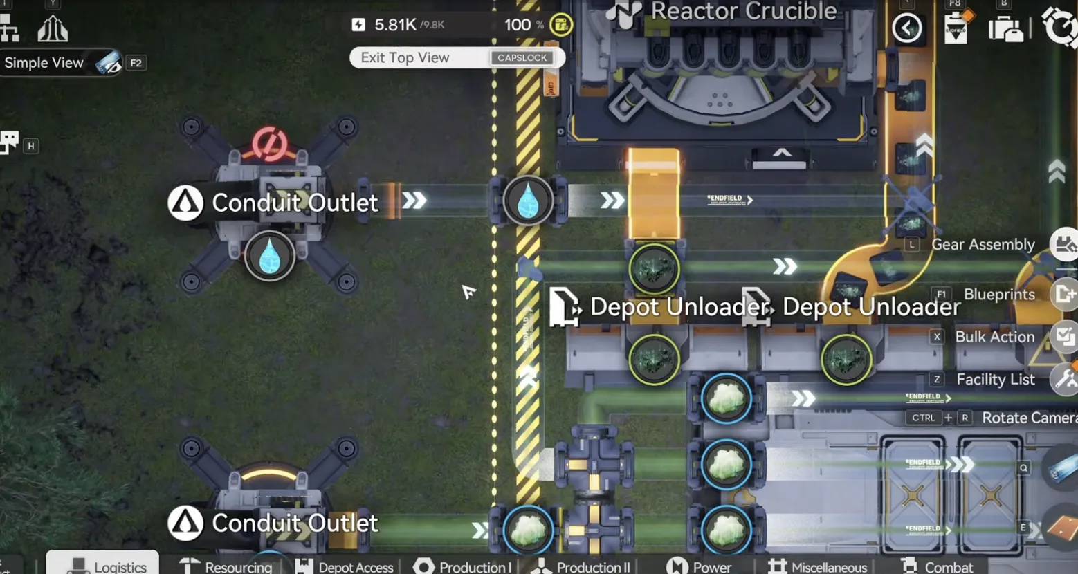 Xiragen and water outlets connected on the left hand side after blueprint placement