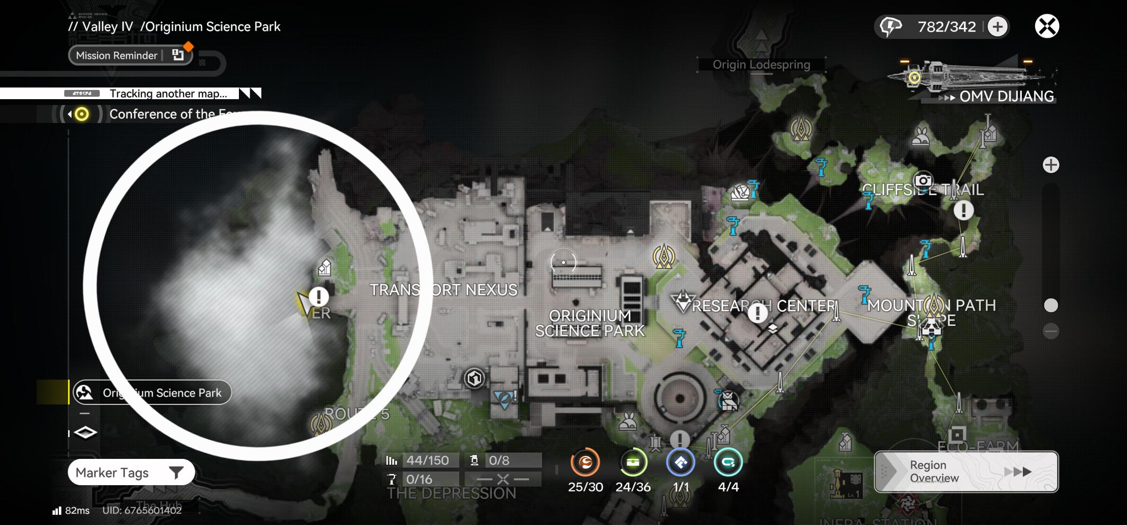 Unreachable Circled Area