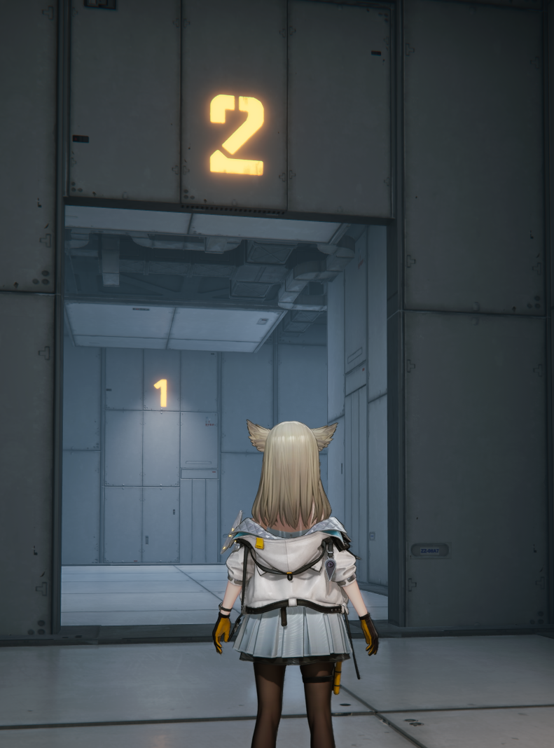 Industrial Labyrinth numbered doors showing door 2 with door 1 visible inside