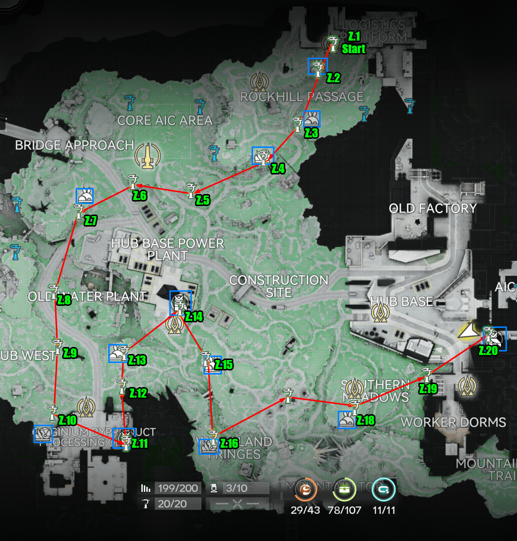 The Hub Complete Routes route map