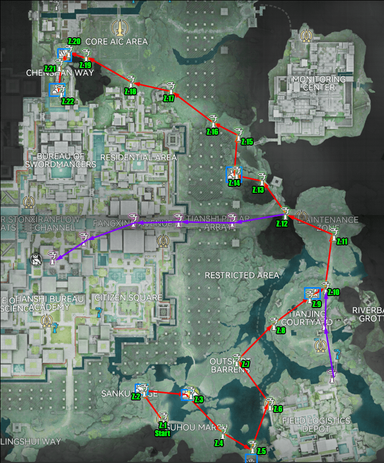 Wuling City Complete Route route map