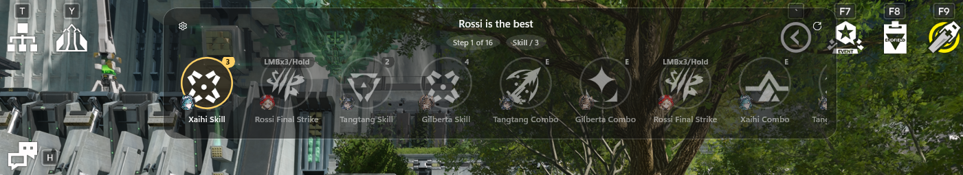 Rotation Tracker widget showing rotation step tracking